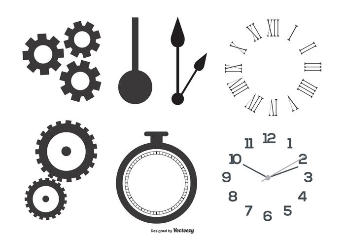 Piezas del reloj formas vectoriales vector
