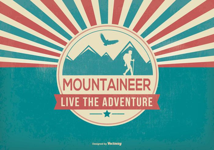 Retro Style Mountaineer Illustration vector