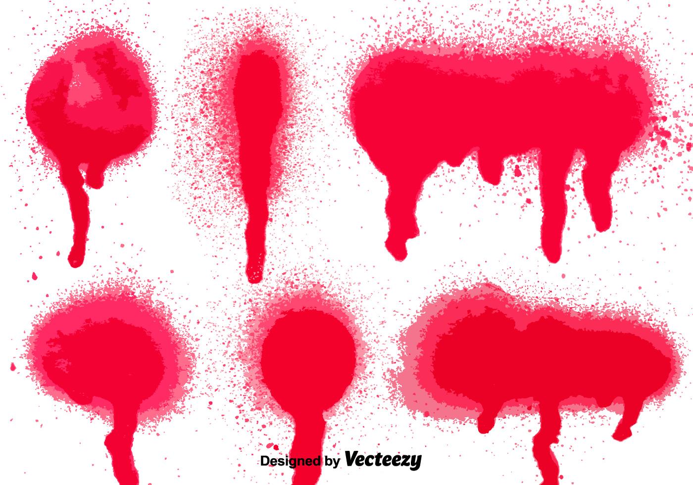 Set Of 6 Red Spray Paint Splatters 112258 Vector Art at Vecteezy