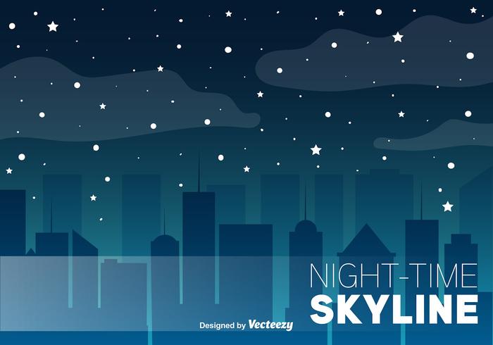 Night Skyline Vector Background