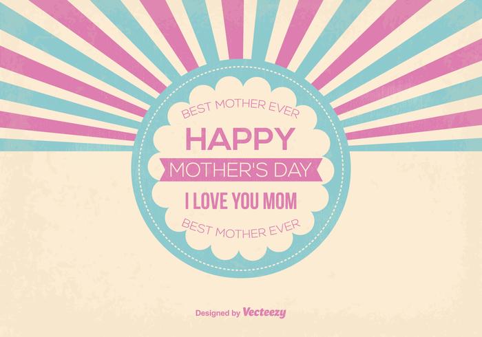 Cute Retro Style Mother's Day Vector Illustration Cute Retro Style Mother's Day Vector Illustration