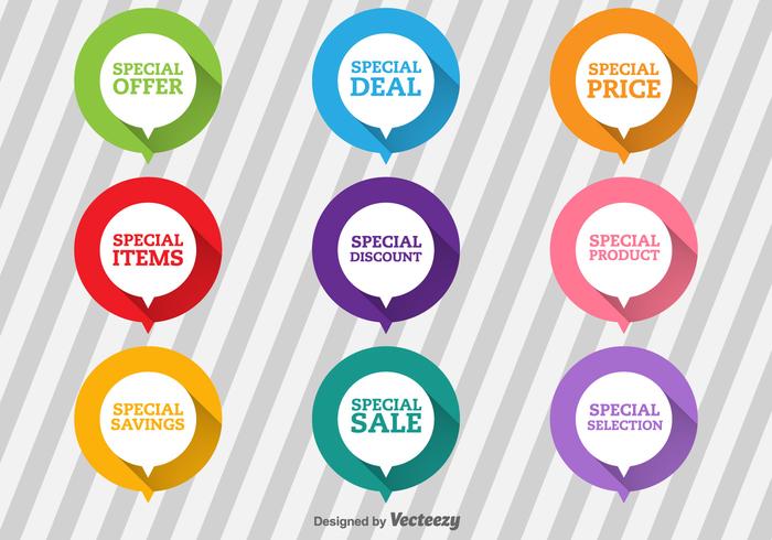 Special Offer Flat Labels vector