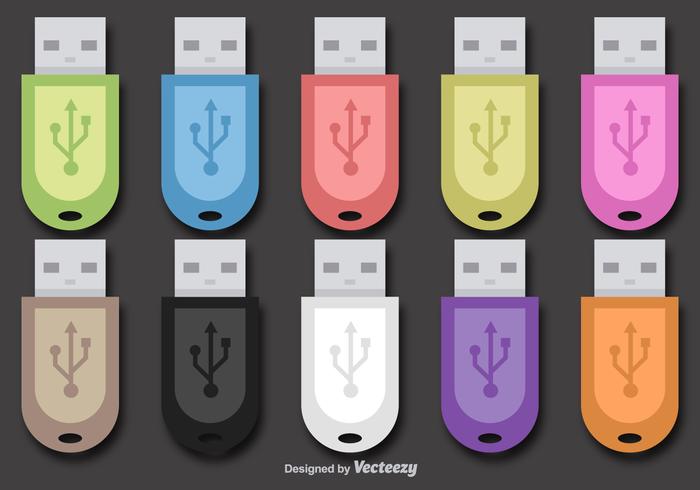 Conjunto de memoria flash USB vector