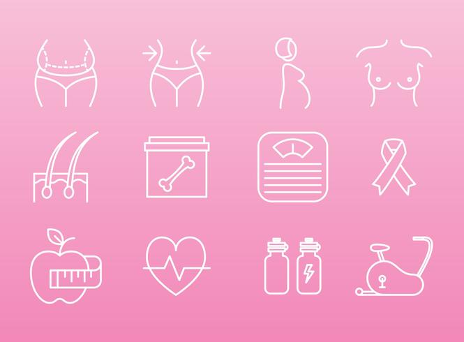 Iconos De Salud Y Belleza De Las Mujeres vector