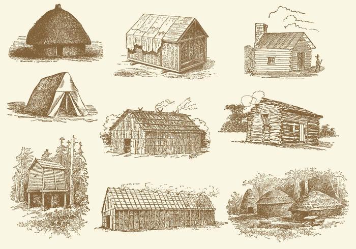 Huts And Shacks vector