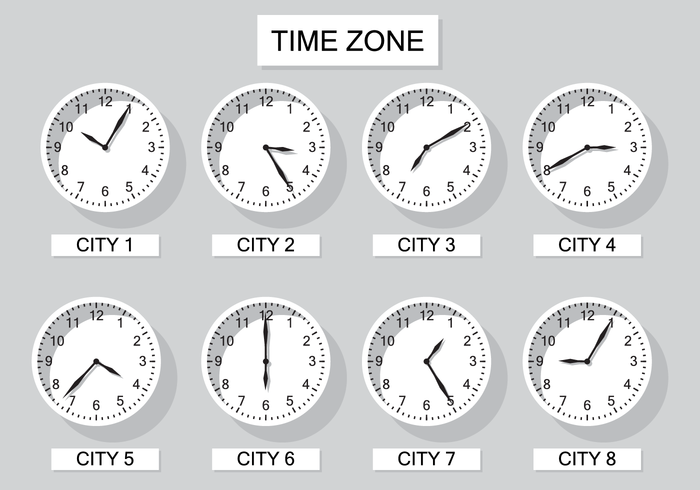 Free Time Zone Clock Vector