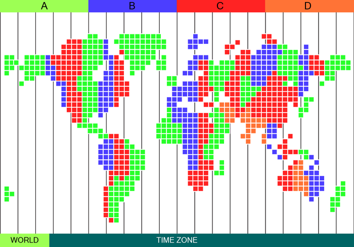 Mapa de zona horaria de Vector Libre