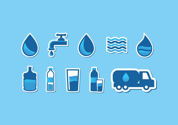 Agua Water Icon Set vector