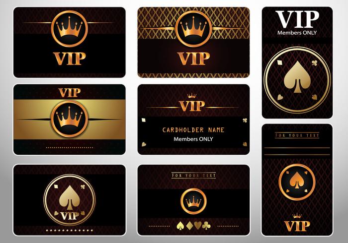 Set of VIP Cards Casino Royale vector