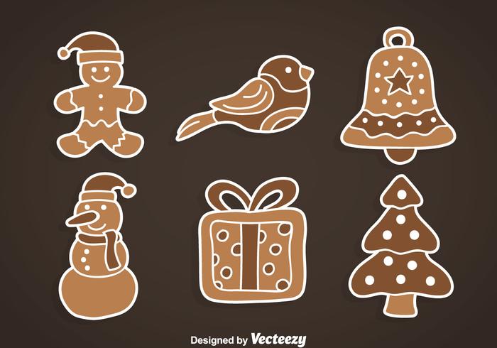 Colección de pan de jengibre de Navidad vector