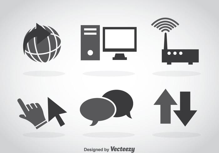 Internet Grey Icons vector