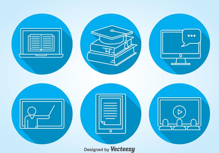 Online Education Icons Vector