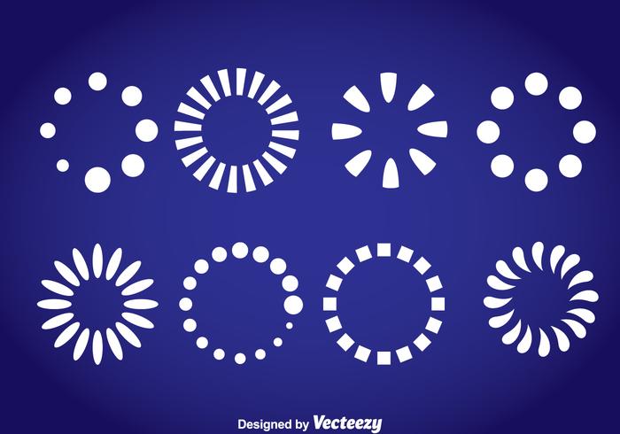 White Preloader Set Vector