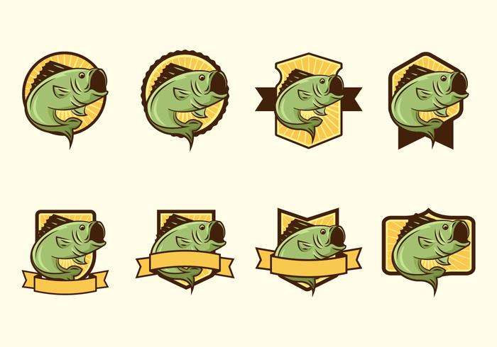 Free Largemouth Bass Fish Badge Vectors Free Largemouth Bass Fish Badge Vectors