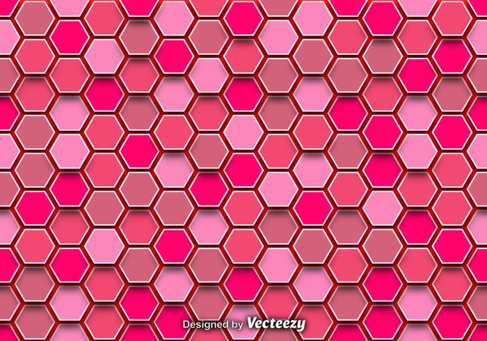 Abstract Background With Pink Hexagons vector