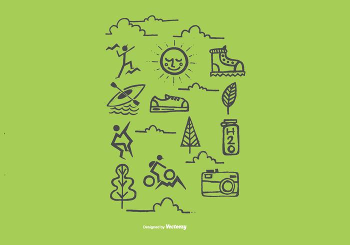Hand Drawn Outdoor Recreation Icon Vectors Hand Drawn Outdoor Recreation Icon Vectors