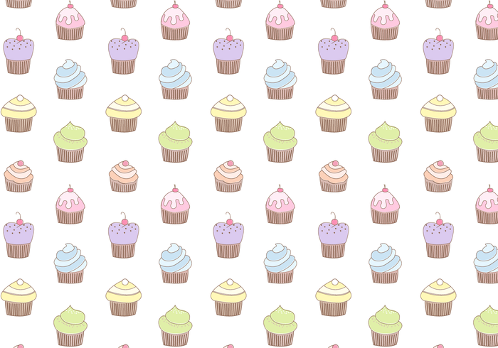 Free Cupcake Pattern Vector