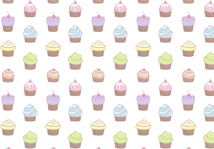 Free Cupcake Pattern Vector Free Cupcake Pattern Vector