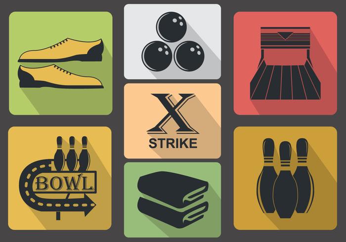 Vintage Bowling Icon Vectors