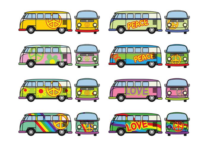 Hippie Bus Vector - Download Free Vectors, Clipart Graphics & Vector Art