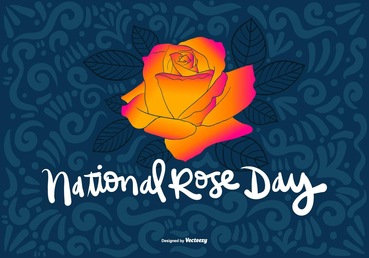 NATIONAL ROSE DAY Vector 112667 Vector Art at Vecteezy