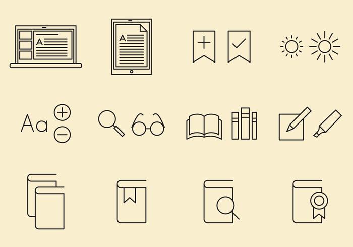 E Reader Icons vector