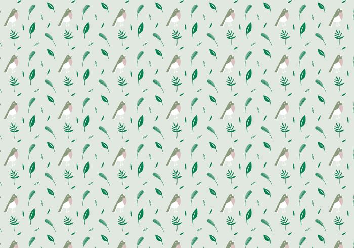 Pájaros Plantas Patrón vector