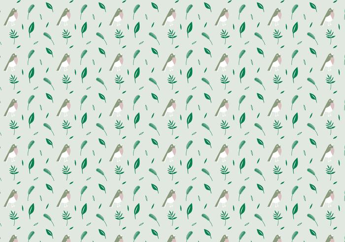 Birds Plants Pattern vector