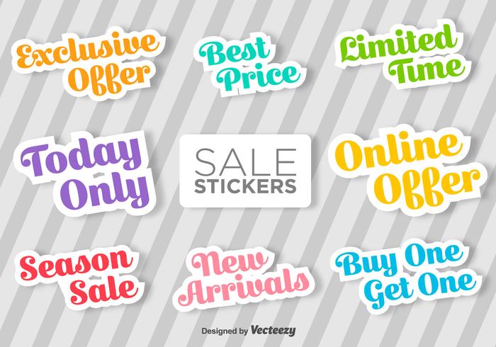 Typographic Sale Vector Pegatinas