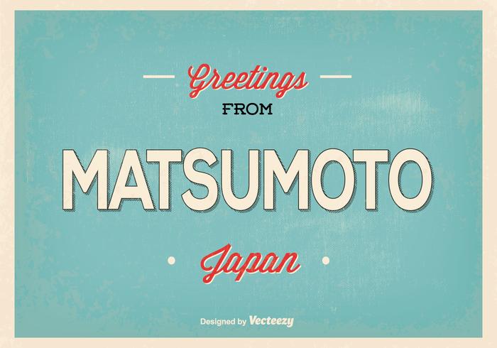 Ilustración de felicitación de Matsumoto Japón vector