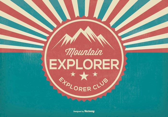 Mountain Explorer Retro Ilustración vector