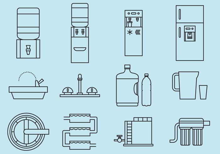 Iconos del agua potable vector