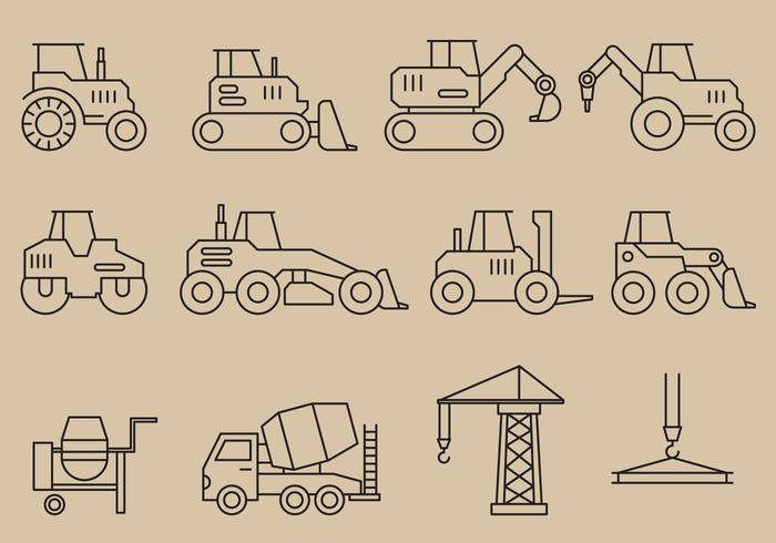 Construction Vehicles Icons Construction Vehicles Icons
