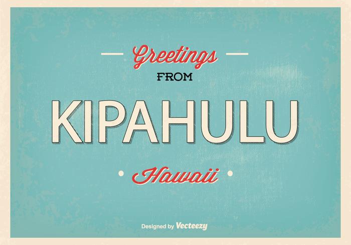 Kipahulu Hawaii Retro Greeting Illustration vector