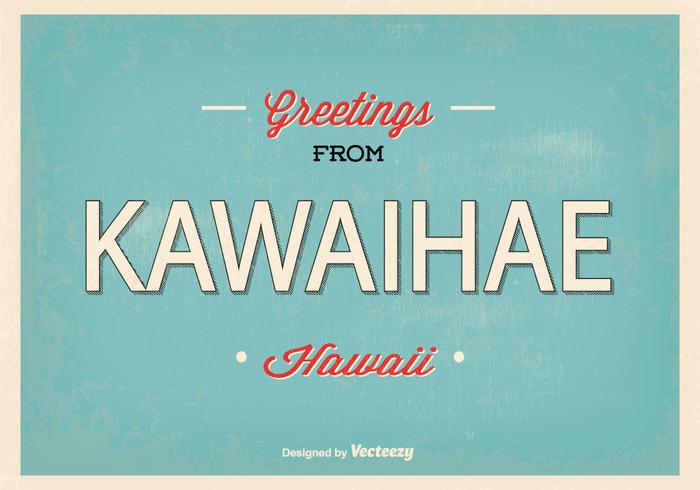 Retro Kawaihae Hawaii Greeting Illustration  vector