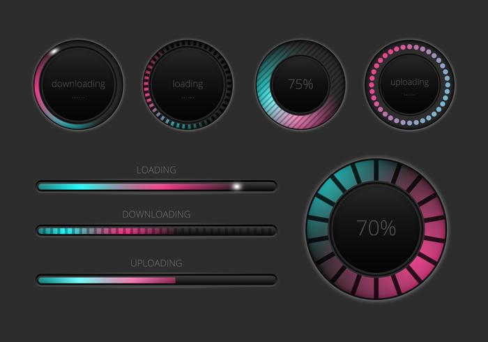 Free Preloader and Progress Bars Vector Free Preloader and Progress Bars Vector