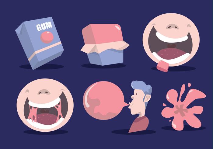 How To Bubble Gum Vector