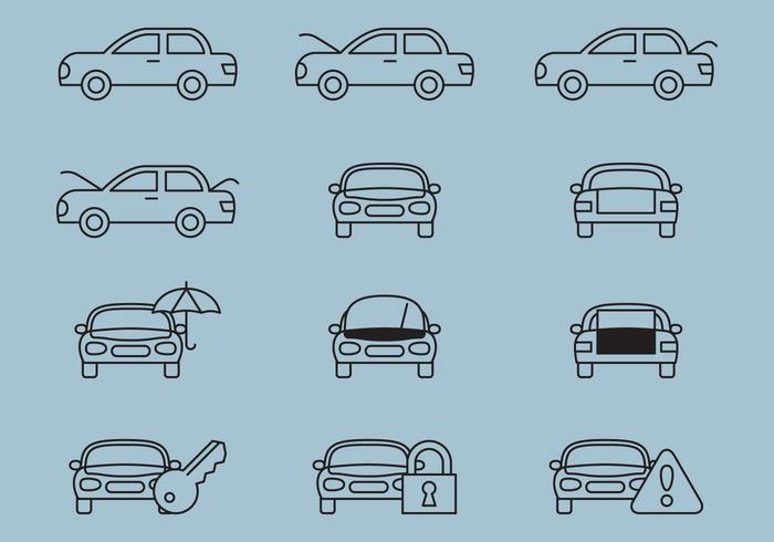 Iconos de línea de servicio de coches vector