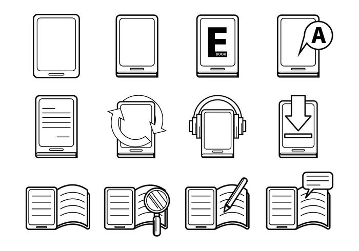 E-Book Y E-Reader Vector Icono