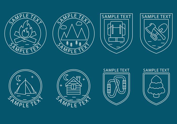 Logos de la línea del alpinista vector