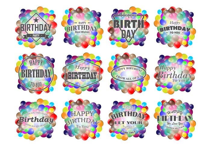 Smarties Birthday Labels Vector