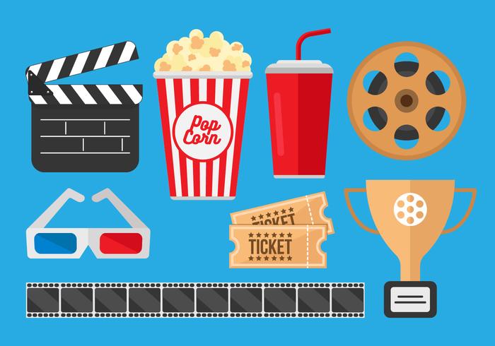 Free Pop Corn Box and Movie Cinema Vectors Free Pop Corn Box and Movie Cinema Vectors