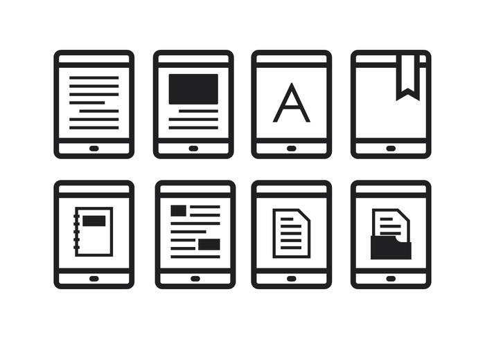 Free E-Reader Icons vector