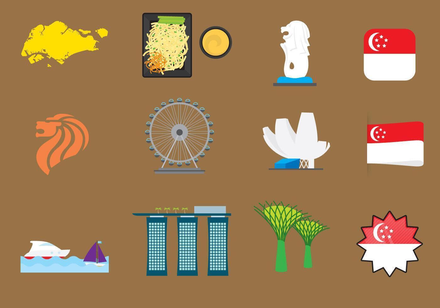 Vector Singapore Icons