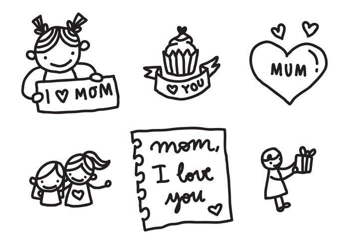 Love My Mom Badges vector