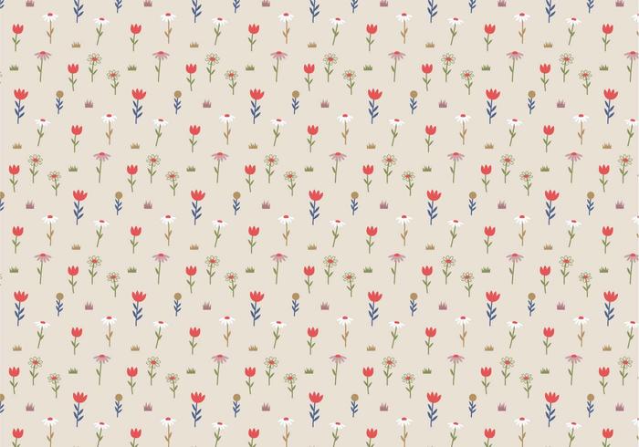 Pastel Flowers Pattern Background vector