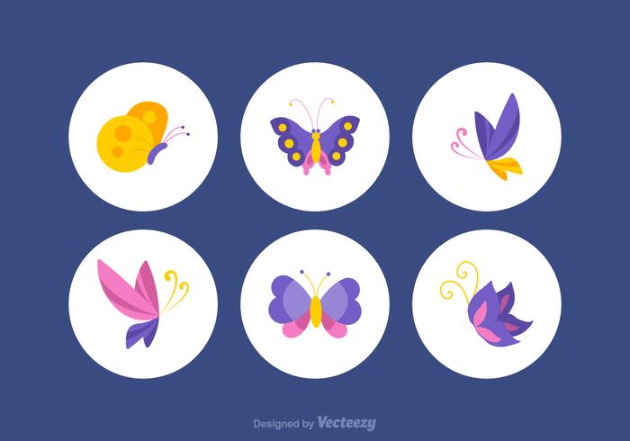 Libre colorido Papillon Vector Set