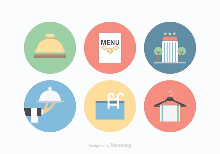 Iconos Vectoriales de Servicios Gratuitos del Hotel vector