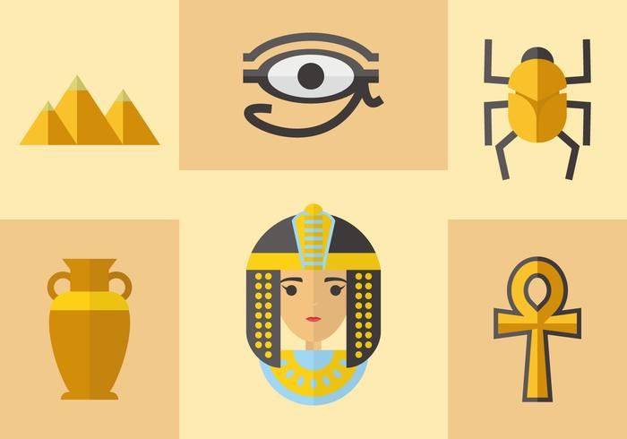 Antiguo Egipto Iconos Vector