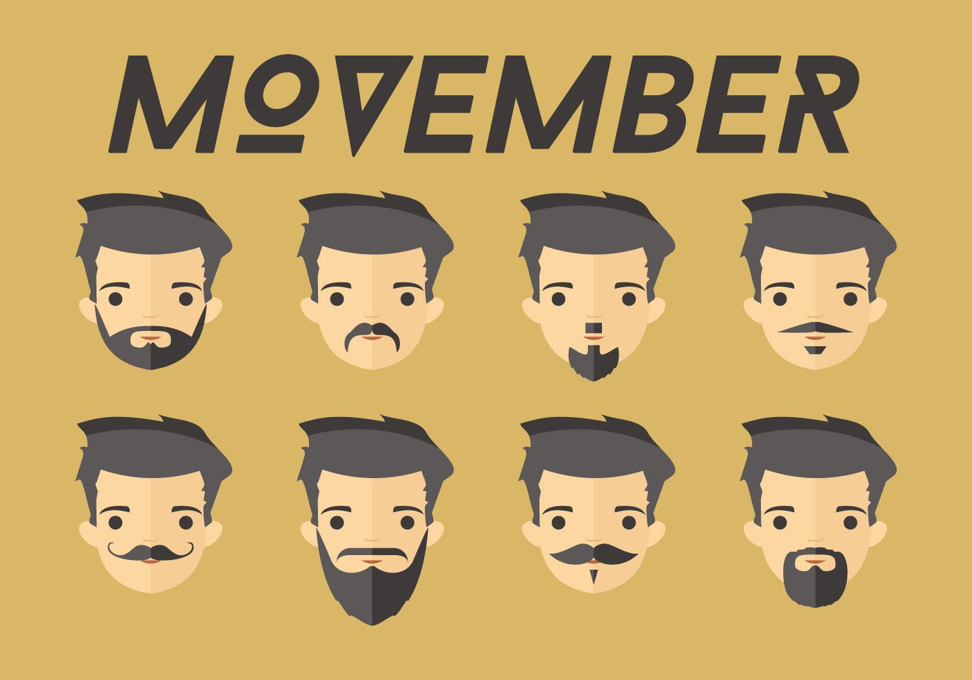 Movember Dudes Vector - Download Free Vector Art, Stock 